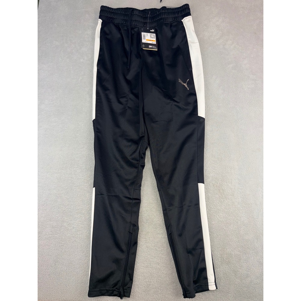 Puma Mens DryCell Slim Fit Track Pants Black‎ White Striped 586280 01 Size Small